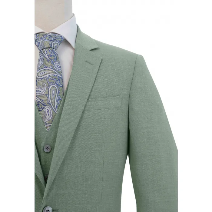 HENK TER HORST 3DELIG HERENKOSTUUM ITALIAN SHARKSKIN GROEN