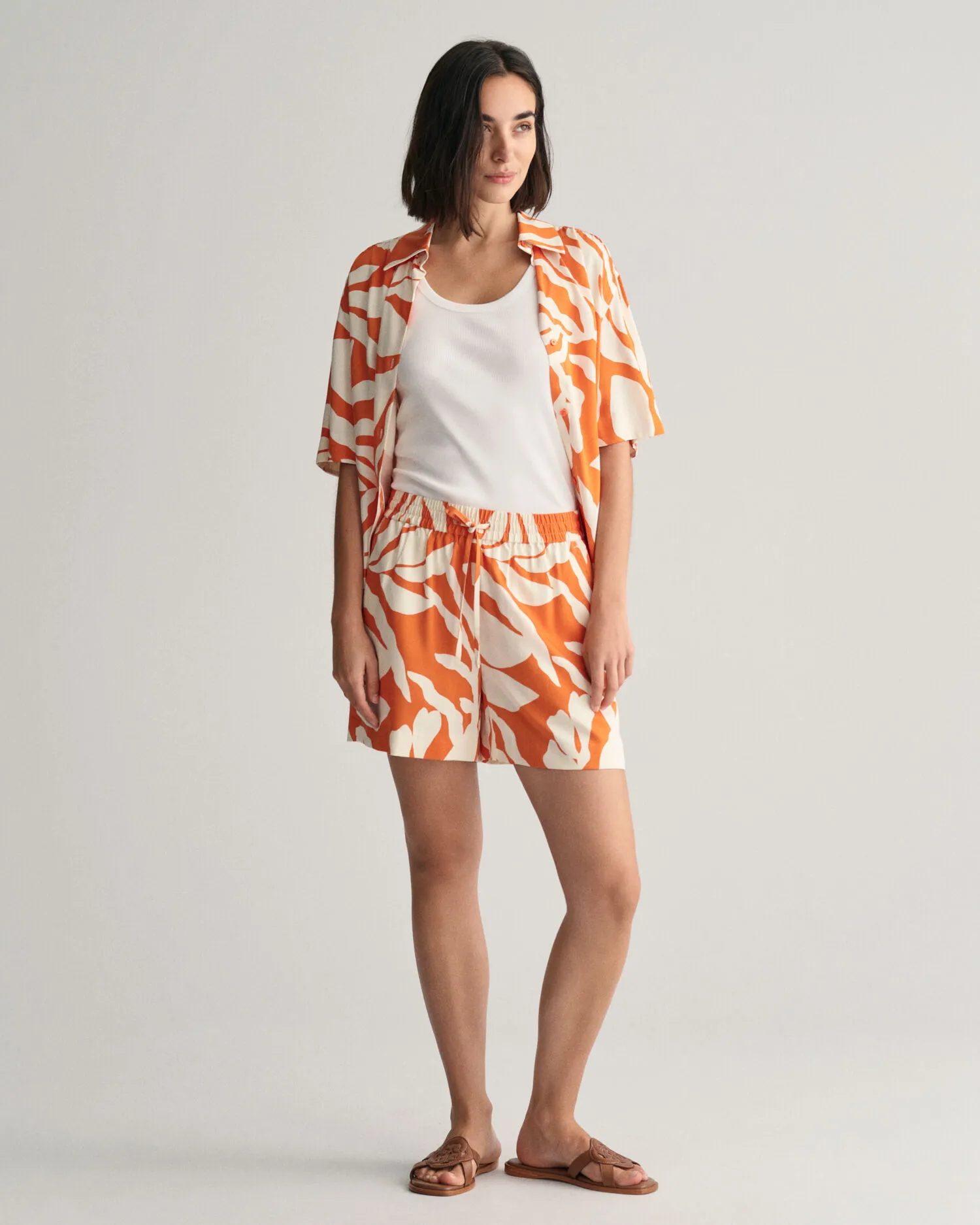RELAXED FIT PALM PRINT PULLON SHORT