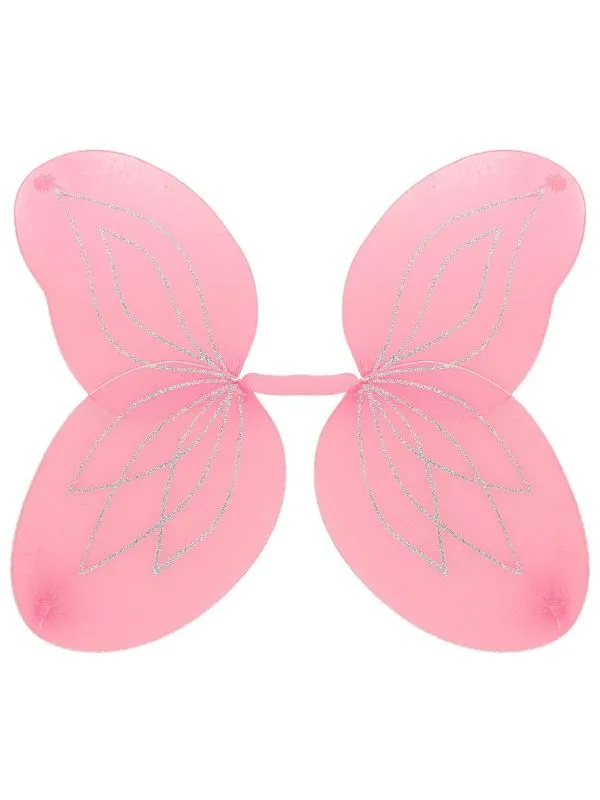 Roze glitterende vlinder vleugels kind