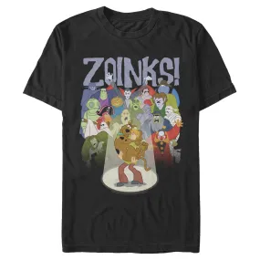 Scooby Doo Zoinks Monster Publiek Grafisch T-shirt Zwart